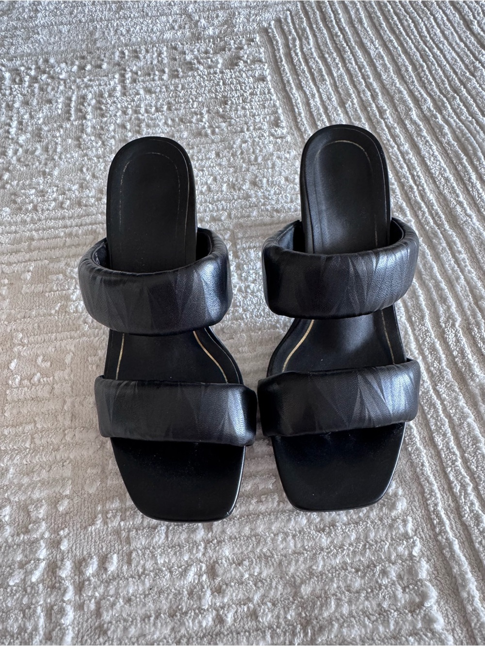 Emaline Black Double-Strap Padded Slide Sandals Vionic